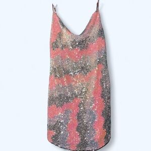 Hello Molly Shimmering Pink and Silver Dress